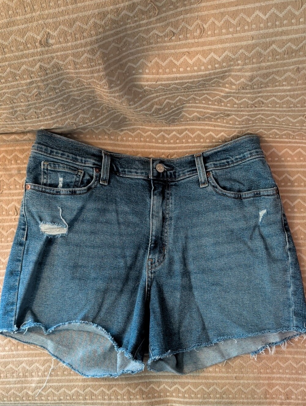 Levi Strauss Signature Distressed Blue Denim Cutoff Shorts 8